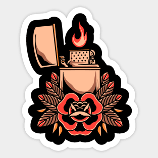 oldschool lighter tattoo Sticker